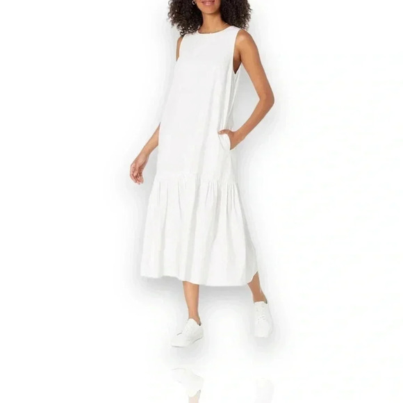 Small The Drop Women's Ilana Loose Sleeveless Wide-Hem Poplin Maxi Dress - Picture 2 of 9